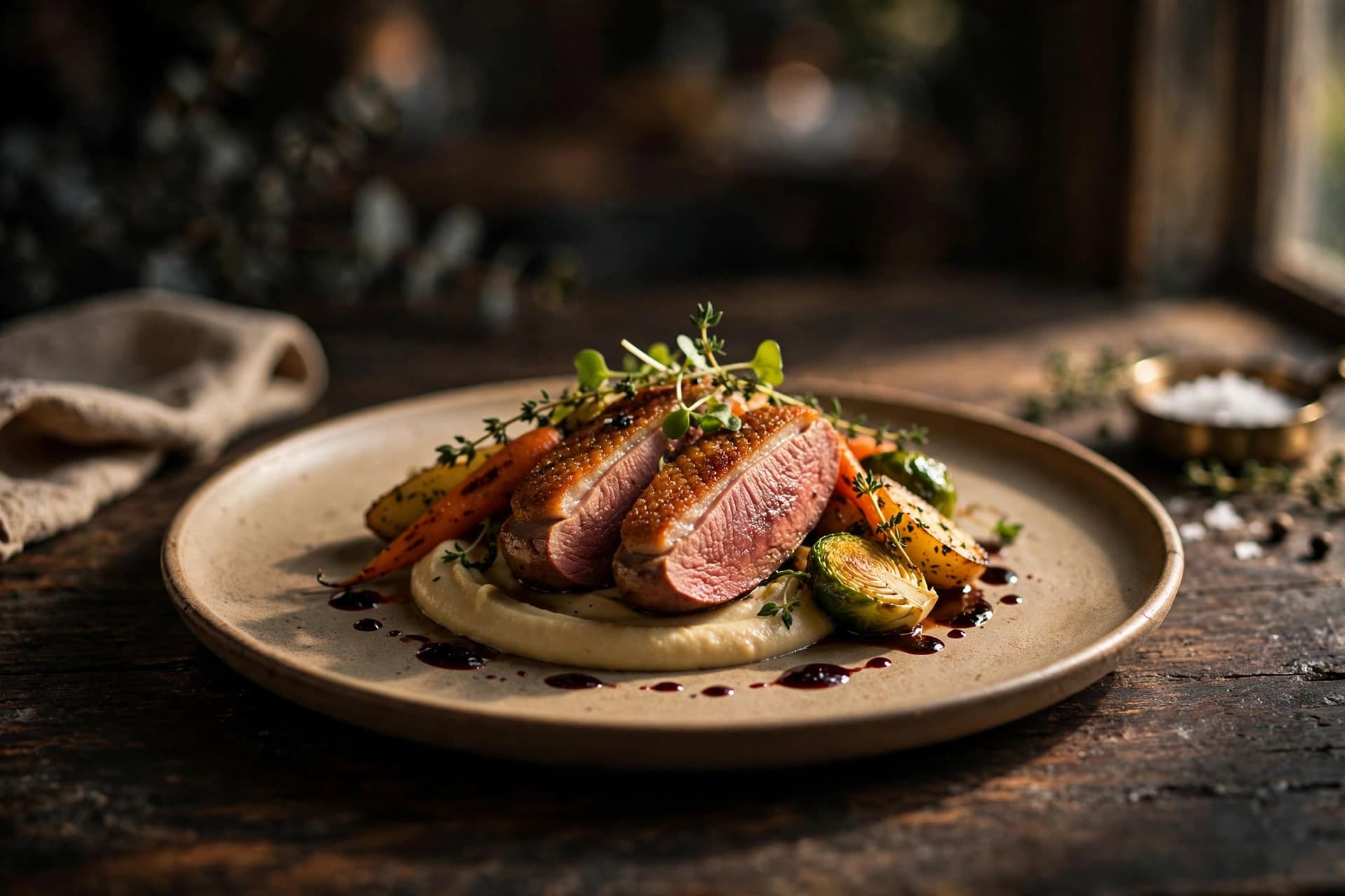 A finished restaurant dish, photographed for the day's post